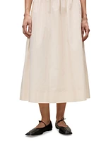Reese Mixed Media Sleeveless Midi-Dress