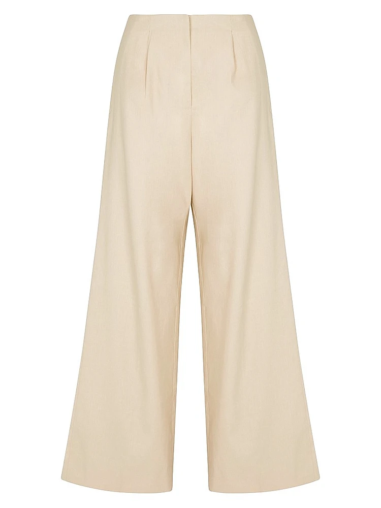 Beatrice Pleated Stretch Linen Pants