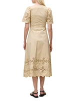 Raquel Embroidered Cotton Midi-Shirtdress