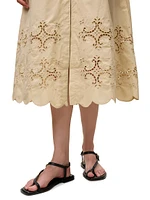 Raquel Embroidered Cotton Midi-Shirtdress