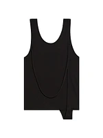 Strap Draped Stretch Cotton Tank