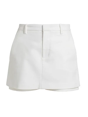 Mid-Rise Tailored Stretch Cotton Skort