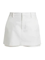 Mid-Rise Tailored Stretch Cotton Skort