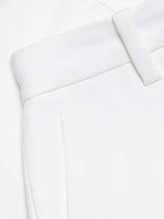 Mid-Rise Tailored Stretch Cotton Skort