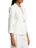 Shrunken Stretch Linen-Blend Blazer
