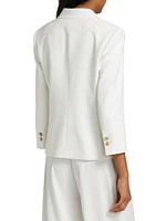 Shrunken Stretch Linen-Blend Blazer