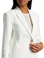 Shrunken Stretch Linen-Blend Blazer