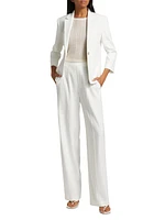 Shrunken Stretch Linen-Blend Blazer