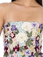 Velia Floral Embellished Minidress