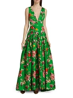 Lila Floral Stretch-Cotton Dress