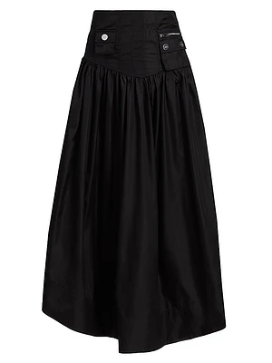Duchesse Nylon Pocket Midi-Skirt
