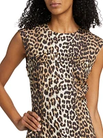 Leopard-Print Cotton Corset Minidress