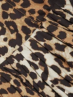 Leopard-Print Cotton Corset Minidress