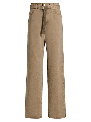 Belted Wide-Leg Jeans