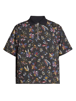 Tropical Print Polo Shirt