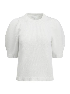 Celeste Cotton-Blend Puff Sleeve Sweater