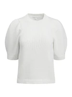 Celeste Cotton-Blend Puff Sleeve Sweater
