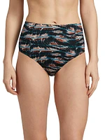 Zahara Tie-Dye High-Waisted Bikini Bottom