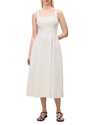 Cora Denim Fit & Flare Midi-Dress