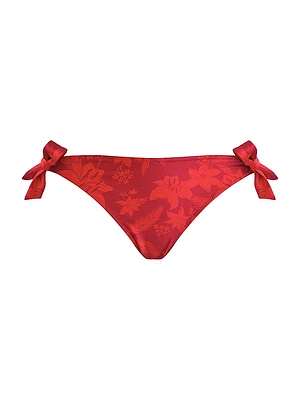 Flower Power Stretch-Jersey Side-Tie Bikini Bottom
