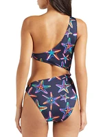Disco Stars Printed One-Piece Swimsuit