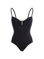 Stretch Jersey Sweetheart Keyhole One-Piece Swimsuit