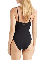 Stretch Jersey Sweetheart Keyhole One-Piece Swimsuit