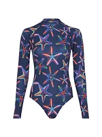 Disco Stars Mock Turtleneck One-Piece Rashguard