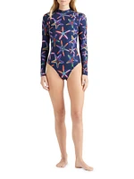 Disco Stars Mock Turtleneck One-Piece Rashguard