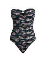 Montery Tie-Dye Strapless One-Piece Swimsuit