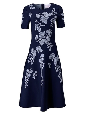 Cabana Floral Short-Sleeve Fit & Flare Dress