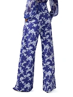 Cabana Floral Cotton-Blend Wide-Leg Pants