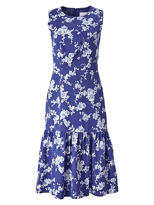 Cabana Floral Cotton-Blend Knee-Length Dress