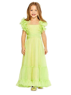 Little Girl's & Ruffle-Trim Chiffon Gown