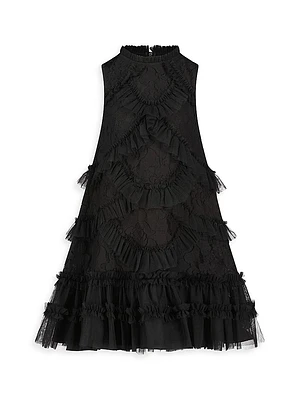 Little Girl's & Sleeveless High Neck Dress
