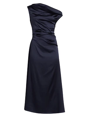 Phare Silk Drape Midi-Dress