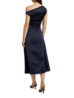 Phare Silk Drape Midi-Dress