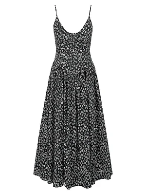 Dena Floral Stretch Cotton A-line Dress