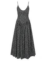 Dena Floral Stretch Cotton A-line Dress