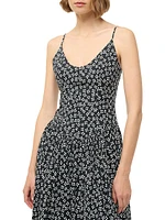 Dena Floral Stretch Cotton A-line Dress