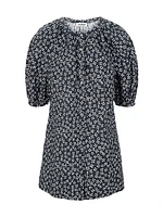 Vincent Floral Stretch Cotton A-Line Minidress