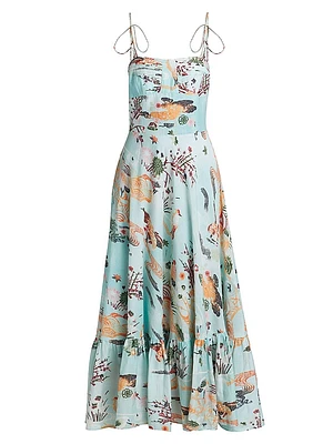 Dorrego Vivian Cotton-Silk Maxi Dress