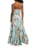 Dorrego Vivian Cotton-Silk Maxi Dress