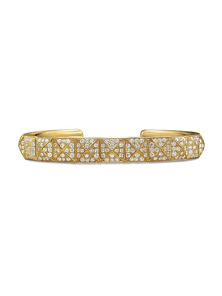 Pyramid Cuff Bracelet in 18K Yellow Gold