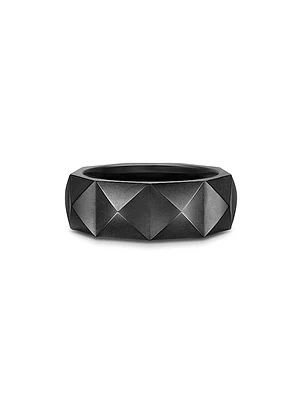 Pyramid Band Ring Black Titanium