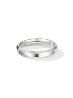 Beveled Band Ring in 18K White Gold, 4MM