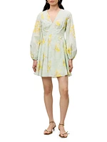 Yara Floral Cotton-Poplin V-Neck Minidress