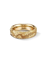 Waves Band Ring in 18K Yellow Gold, 7MM