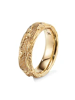 Waves Band Ring in 18K Yellow Gold, 7MM