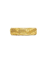 Waves Band Ring in 18K Yellow Gold, 7MM